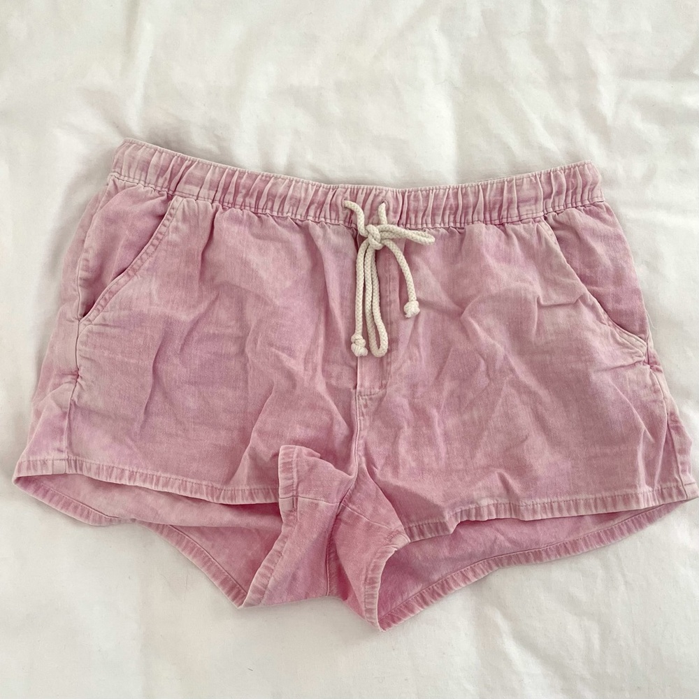 Aerie Pink Acid Wash Cotton Shorts